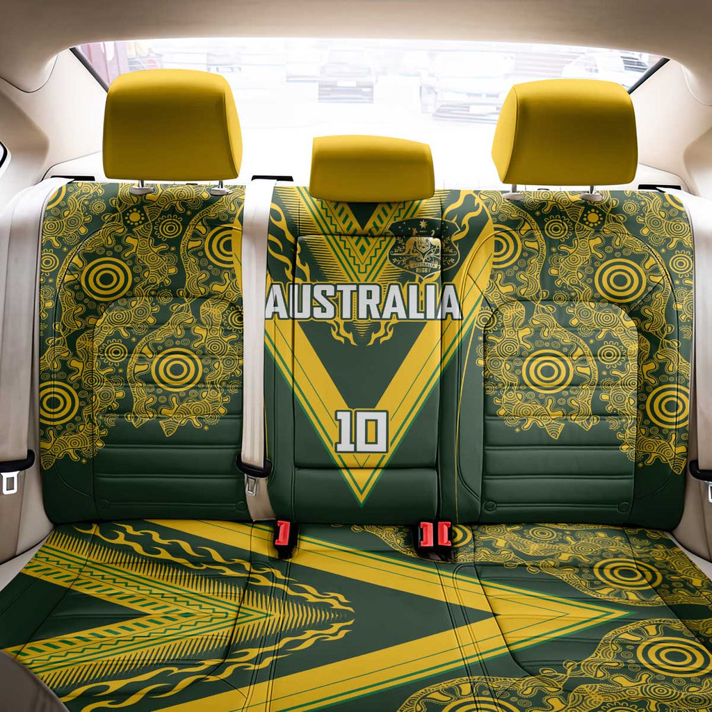 Australia Rugby Custom Back Car Seat Cover Aboriginal Art Sporty Style - Aussie Hoodie