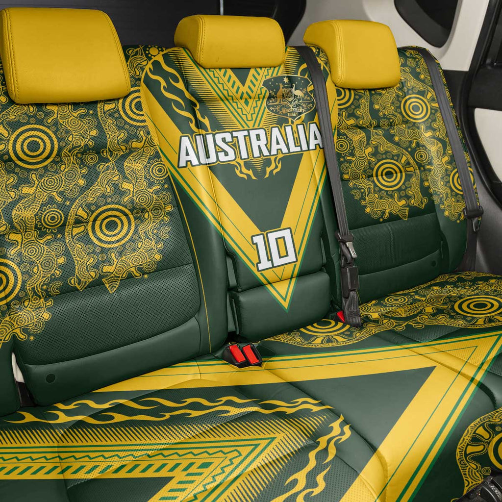 Australia Rugby Custom Back Car Seat Cover Aboriginal Art Sporty Style - Aussie Hoodie