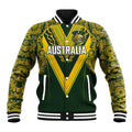 Australia Rugby Custom Baseball Jacket Aboriginal Art Sporty Style - Aussie Hoodie