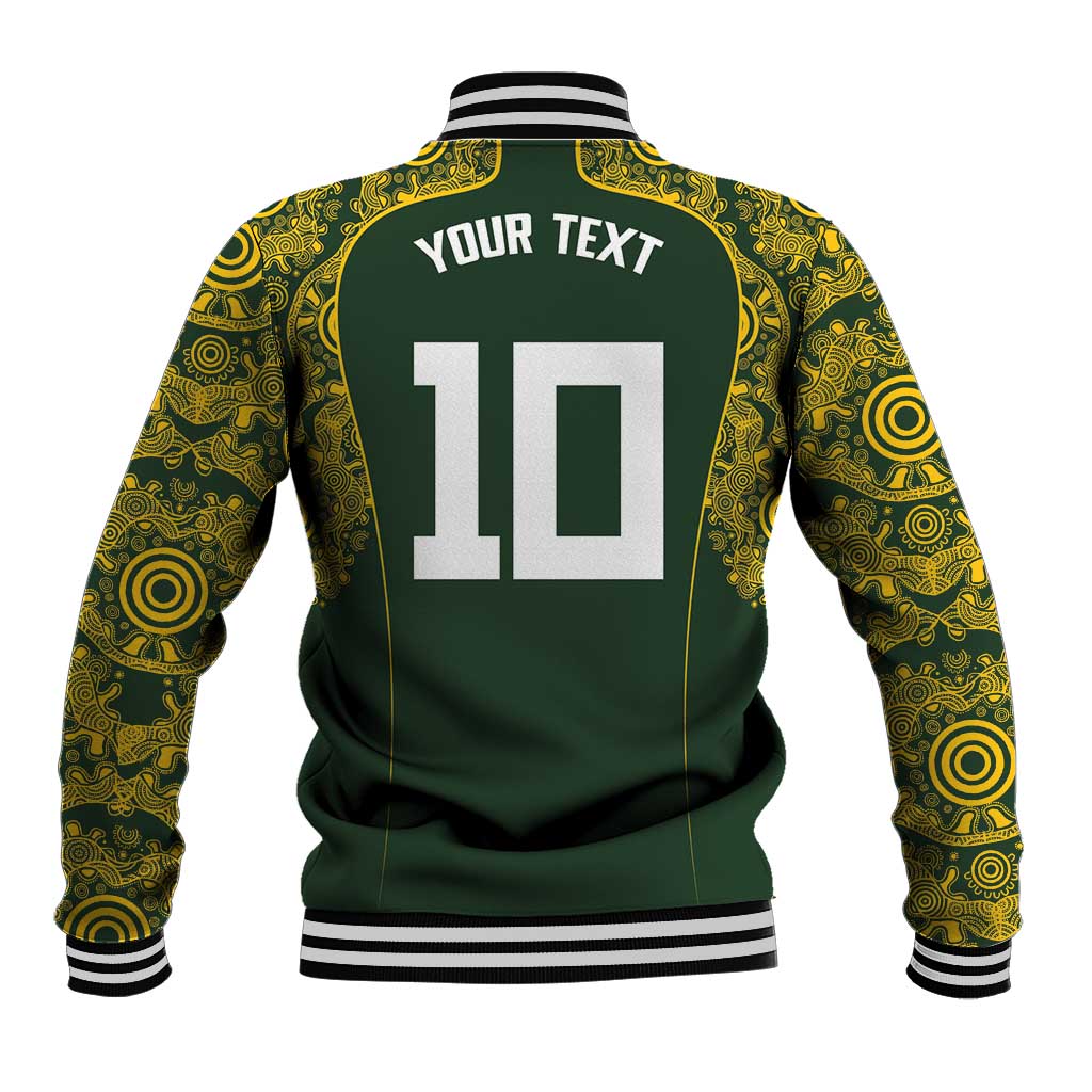 Australia Rugby Custom Baseball Jacket Aboriginal Art Sporty Style - Aussie Hoodie