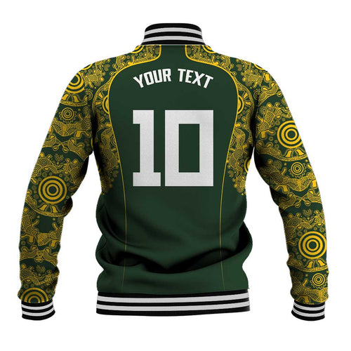 Australia Rugby Custom Baseball Jacket Aboriginal Art Sporty Style - Aussie Hoodie