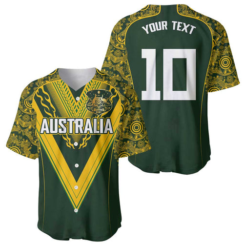 Australia Rugby Custom Baseball Jersey Aboriginal Art Sporty Style - Aussie Hoodie