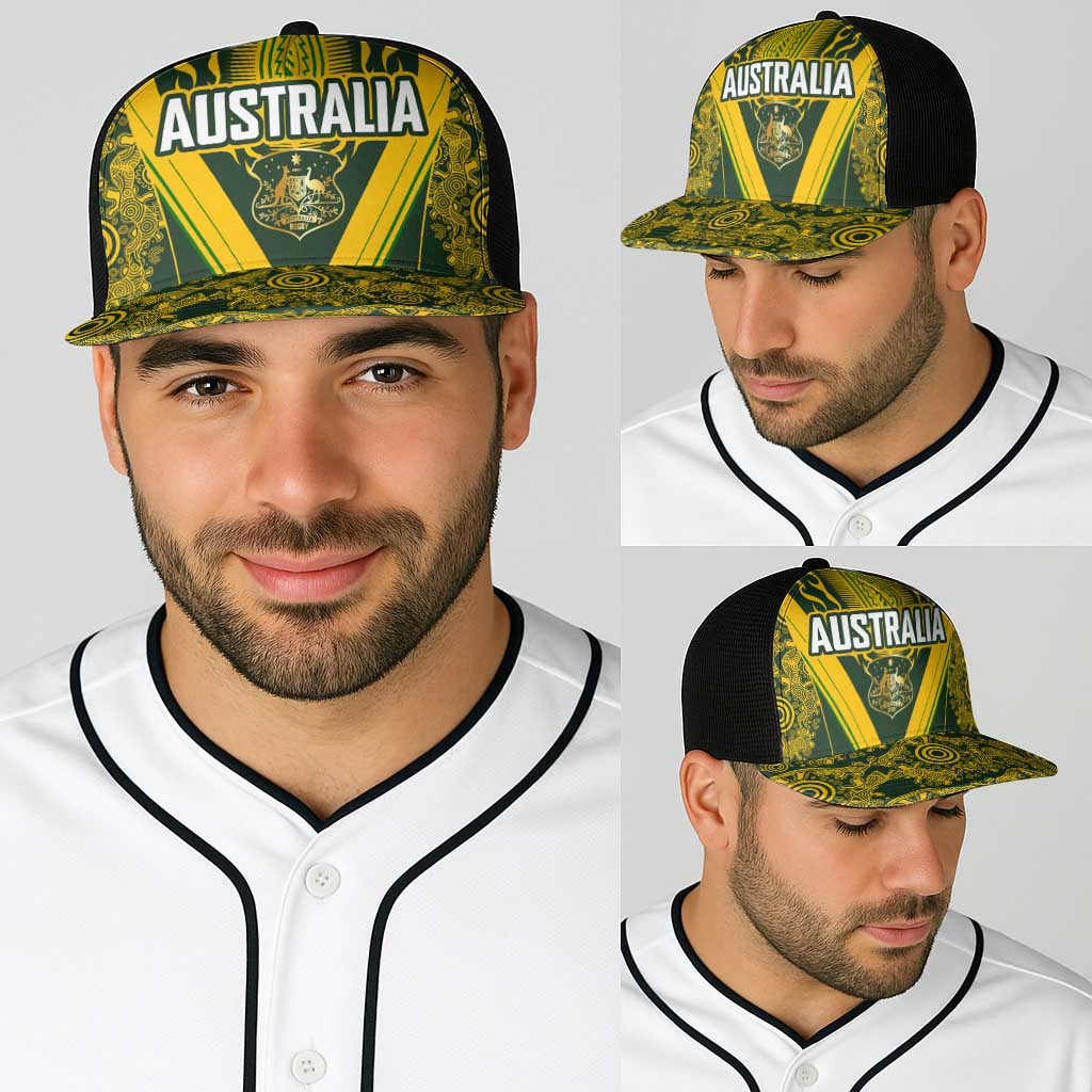 Australia Rugby Baseball Net Cap Aboriginal Art Sporty Style - Aussie Hoodie