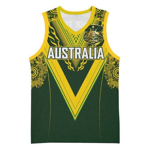 Australia Rugby Custom Basketball Jersey Aboriginal Art Sporty Style - Aussie Hoodie
