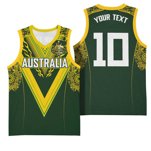 Australia Rugby Custom Basketball Jersey Aboriginal Art Sporty Style - Aussie Hoodie