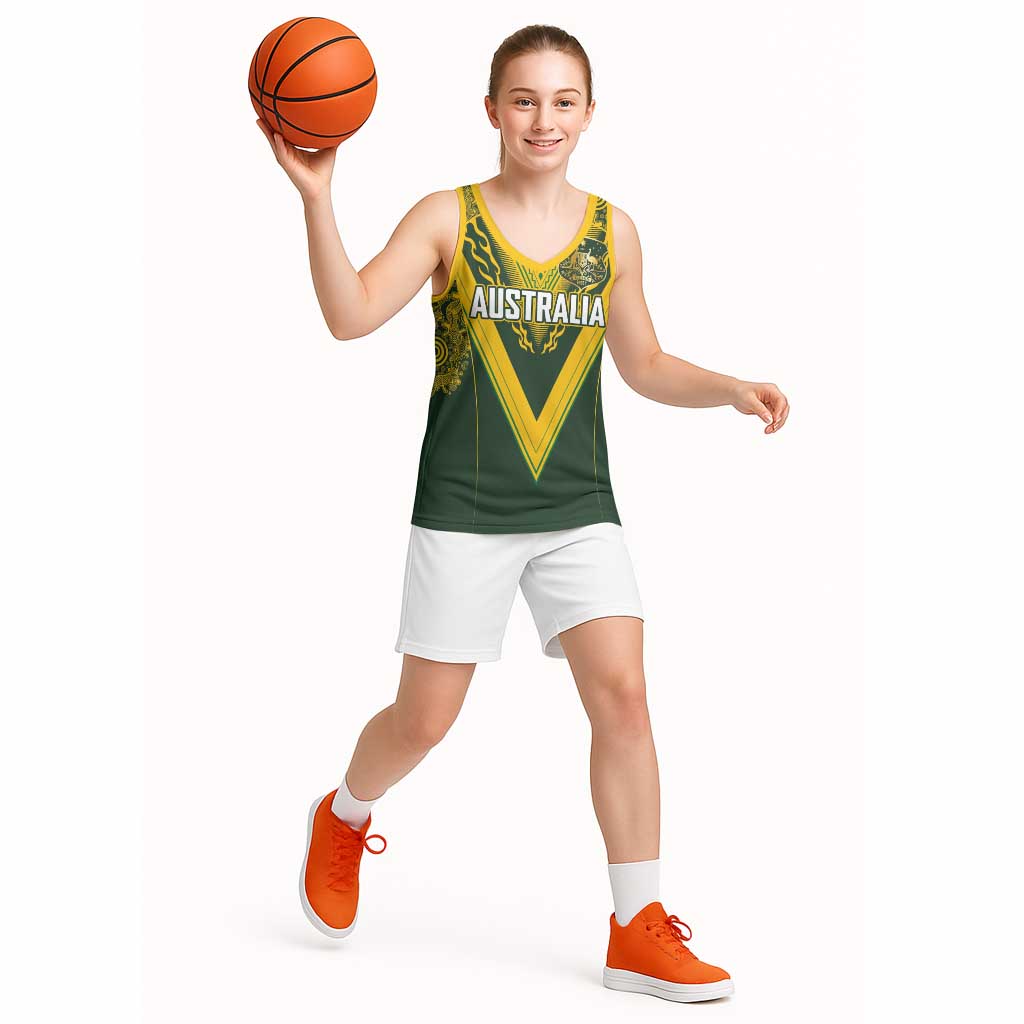 Australia Rugby Custom Basketball Jersey Aboriginal Art Sporty Style - Aussie Hoodie