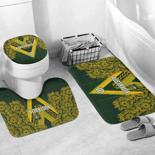 Australia Rugby Custom Bathroom Set Aboriginal Art Sporty Style - Aussie Hoodie