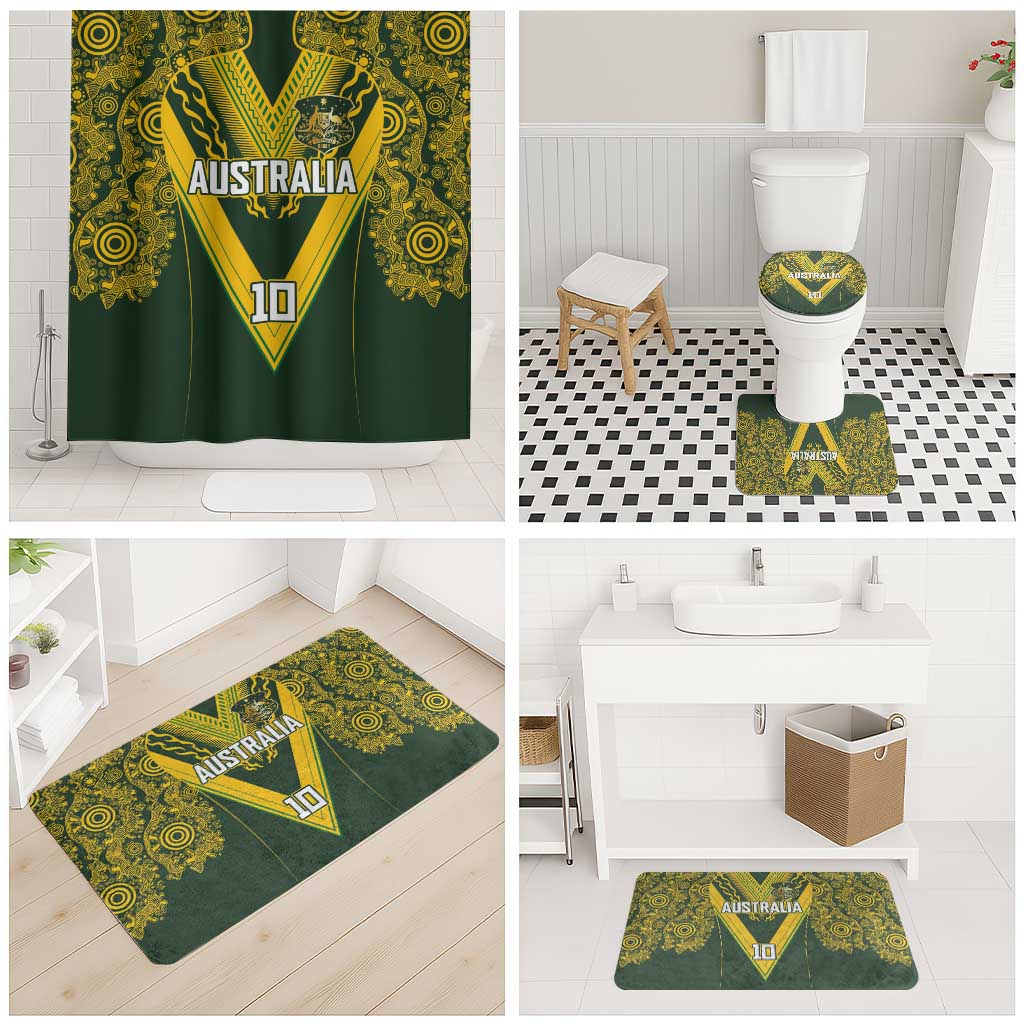 Australia Rugby Custom Bathroom Set Aboriginal Art Sporty Style - Aussie Hoodie