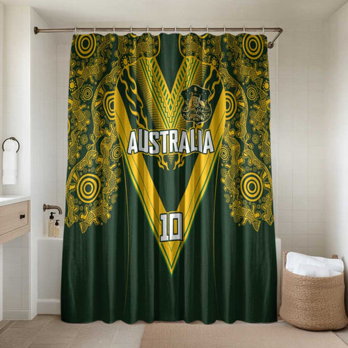 Australia Rugby Custom Bathroom Set Aboriginal Art Sporty Style - Aussie Hoodie