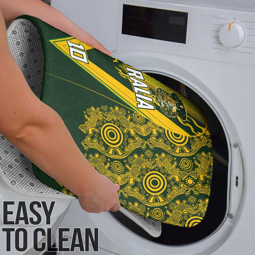 Australia Rugby Custom Bathroom Set Aboriginal Art Sporty Style - Aussie Hoodie