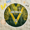 Australia Rugby Custom Beach Blanket Aboriginal Art Sporty Style - Aussie Hoodie