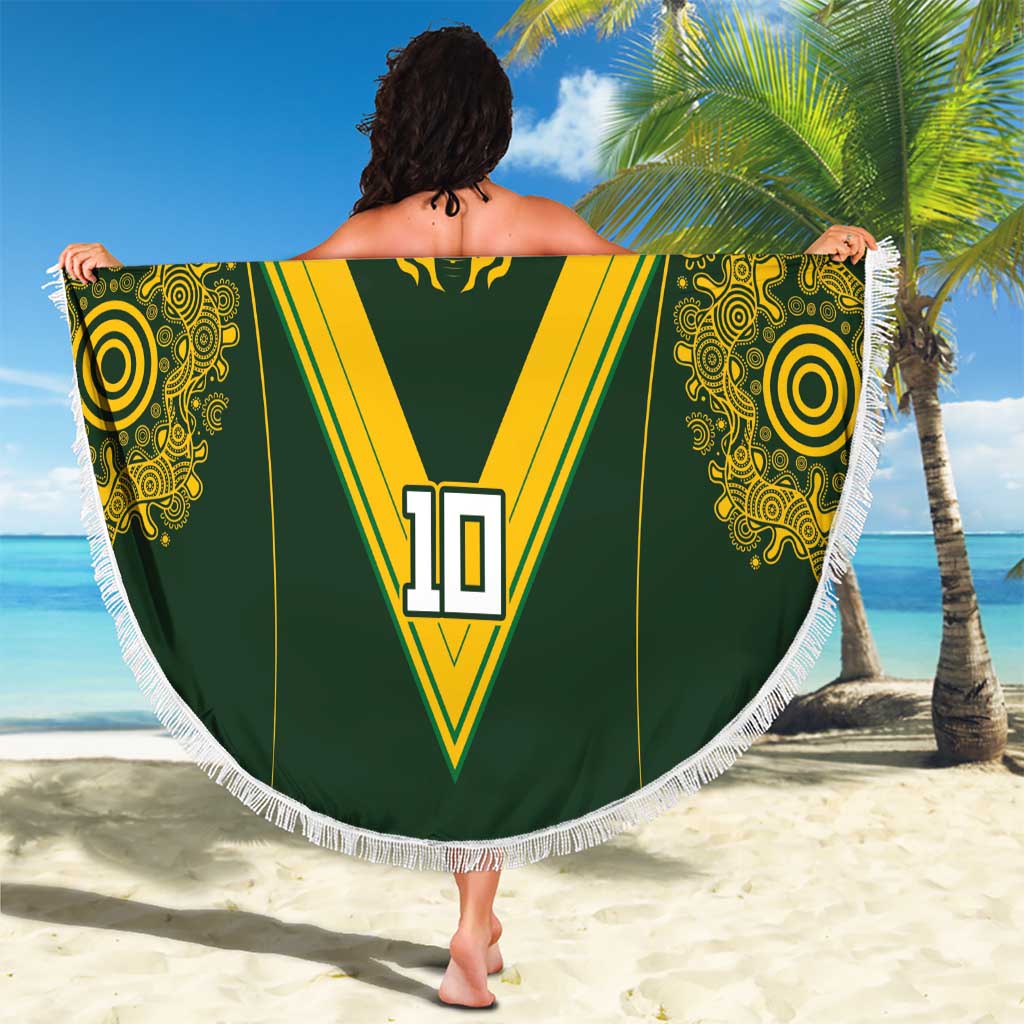 Australia Rugby Custom Beach Blanket Aboriginal Art Sporty Style - Aussie Hoodie