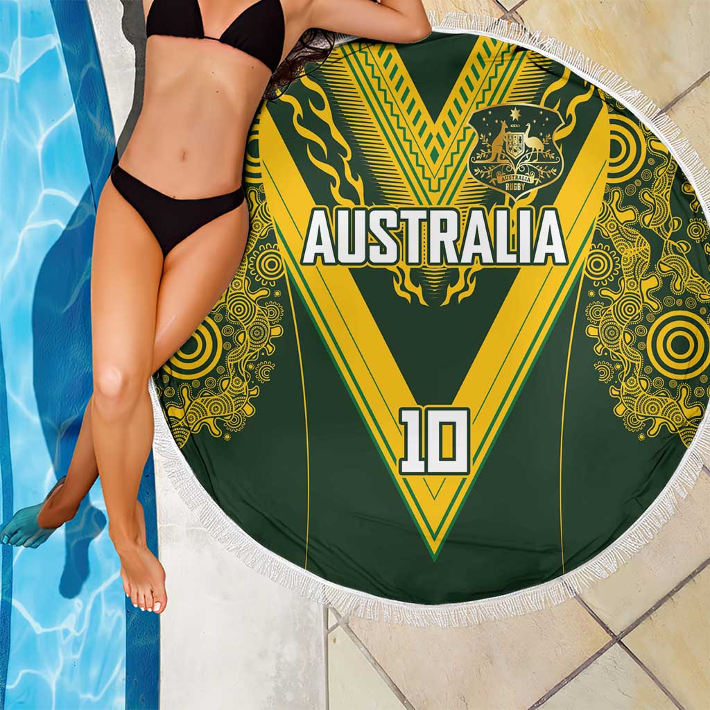 Australia Rugby Custom Beach Blanket Aboriginal Art Sporty Style - Aussie Hoodie