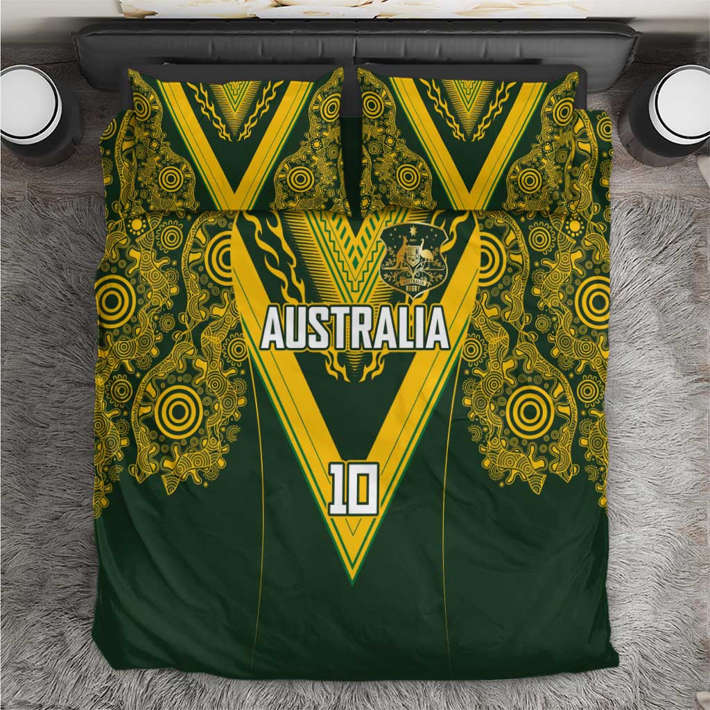 Australia Rugby Custom Bedding Set Aboriginal Art Sporty Style - Aussie Hoodie