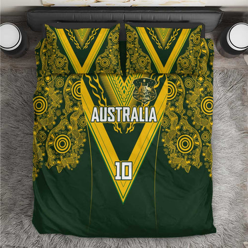 Australia Rugby Custom Bedding Set Aboriginal Art Sporty Style - Aussie Hoodie
