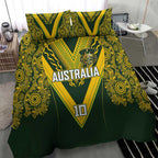 Australia Rugby Custom Bedding Set Aboriginal Art Sporty Style - Aussie Hoodie