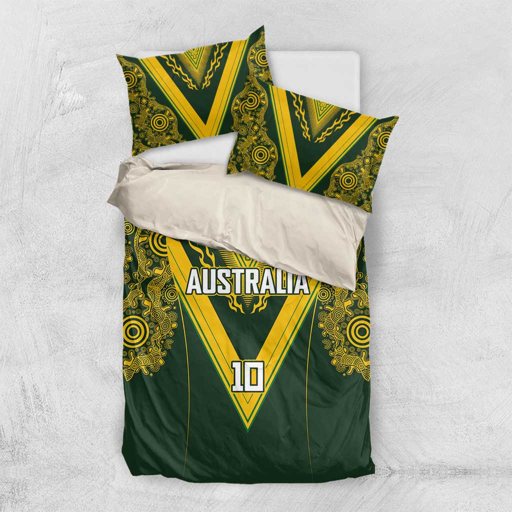 Australia Rugby Custom Bedding Set Aboriginal Art Sporty Style - Aussie Hoodie