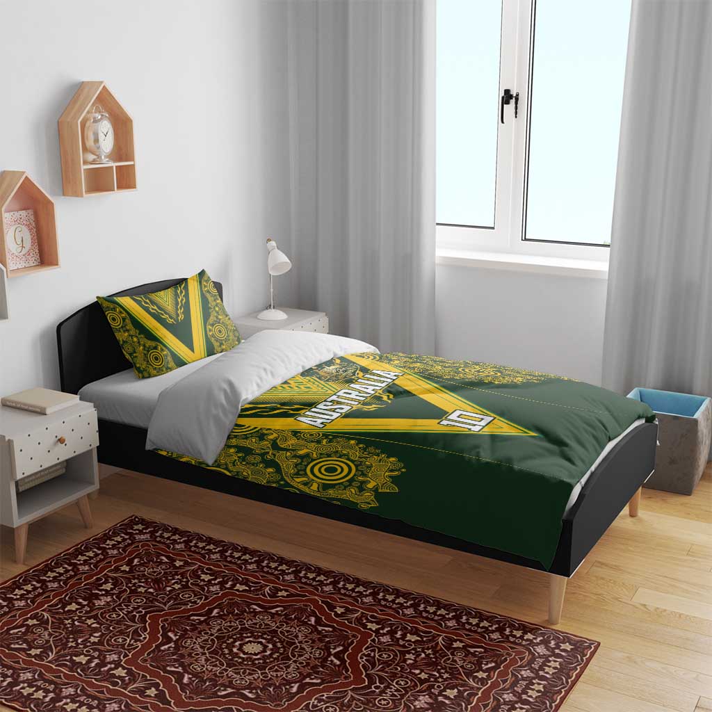 Australia Rugby Custom Bedding Set Aboriginal Art Sporty Style - Aussie Hoodie