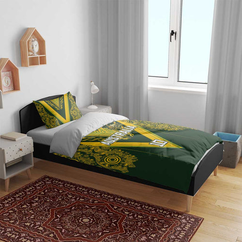 Australia Rugby Custom Bedding Set Aboriginal Art Sporty Style - Aussie Hoodie