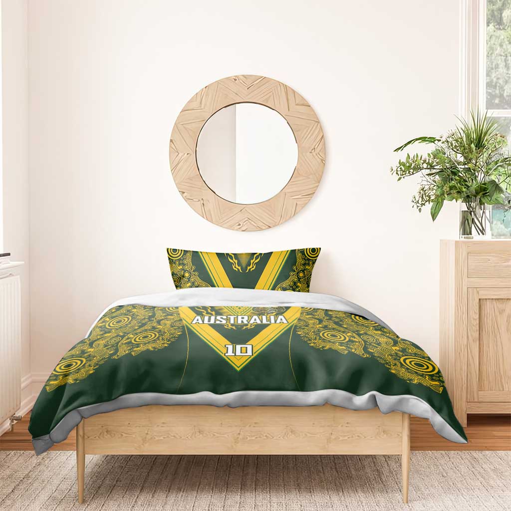 Australia Rugby Custom Bedding Set Aboriginal Art Sporty Style - Aussie Hoodie