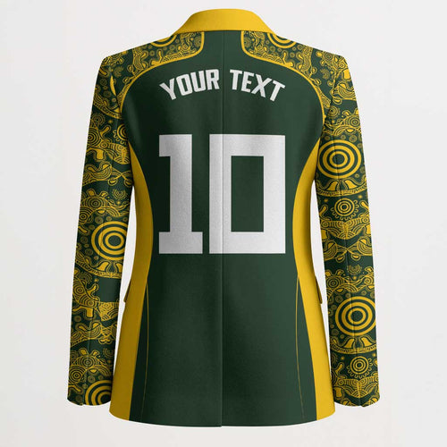 Australia Rugby Custom Blazer Aboriginal Art Sporty Style - Aussie Hoodie