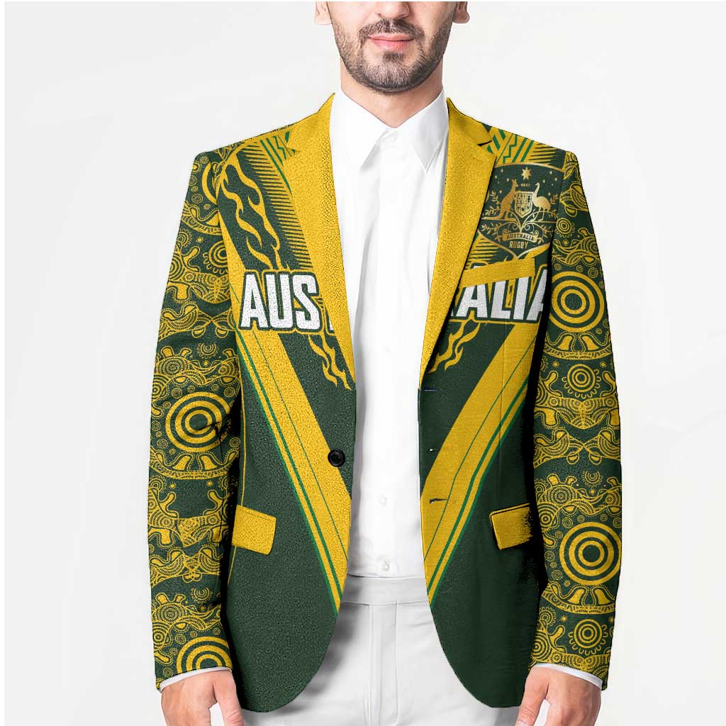 Australia Rugby Custom Blazer Aboriginal Art Sporty Style - Aussie Hoodie