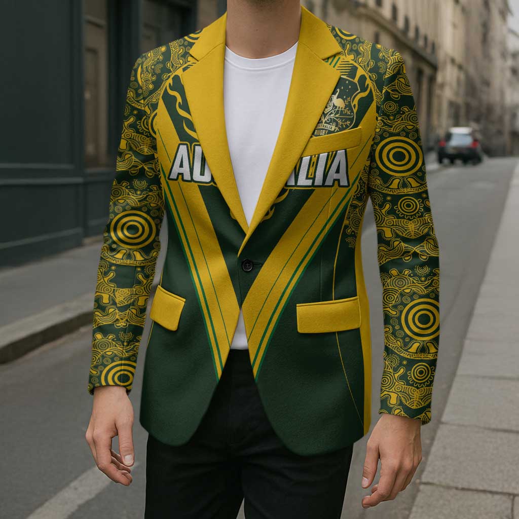 Australia Rugby Custom Blazer Aboriginal Art Sporty Style - Aussie Hoodie