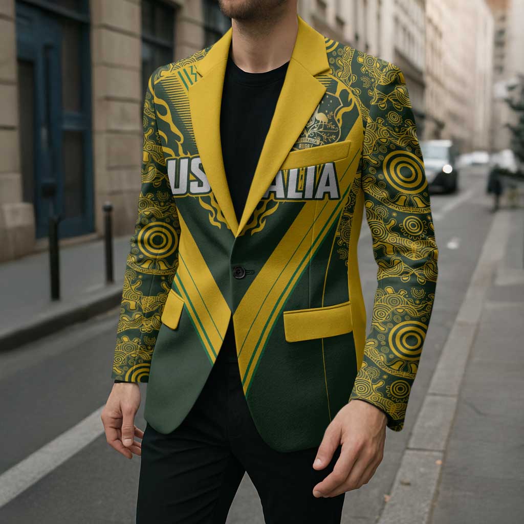 Australia Rugby Custom Blazer Aboriginal Art Sporty Style - Aussie Hoodie