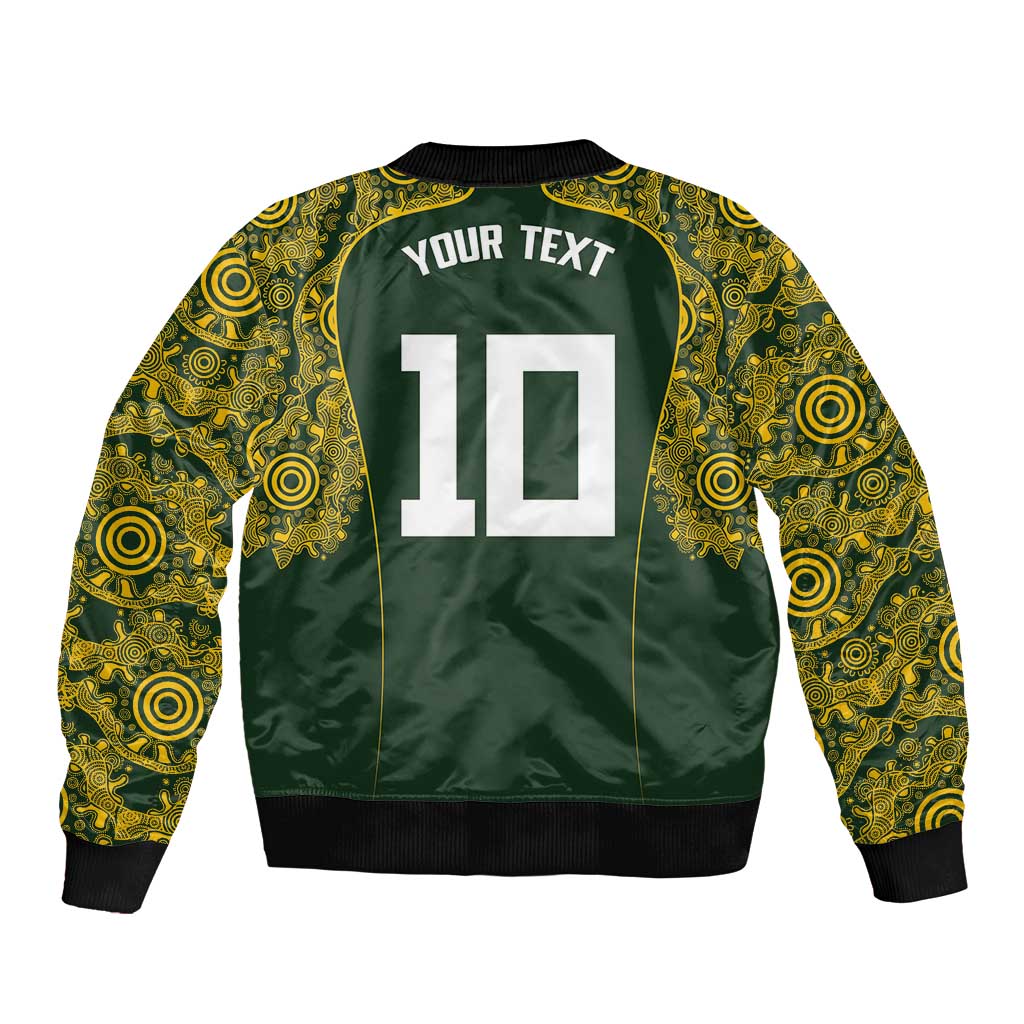 Australia Rugby Custom Bomber Jacket Aboriginal Art Sporty Style - Aussie Hoodie