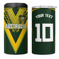 Australia Rugby Custom 4 in 1 Can Cooler Tumbler Aboriginal Art Sporty Style - Aussie Hoodie