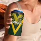 Australia Rugby Custom 4 in 1 Can Cooler Tumbler Aboriginal Art Sporty Style - Aussie Hoodie