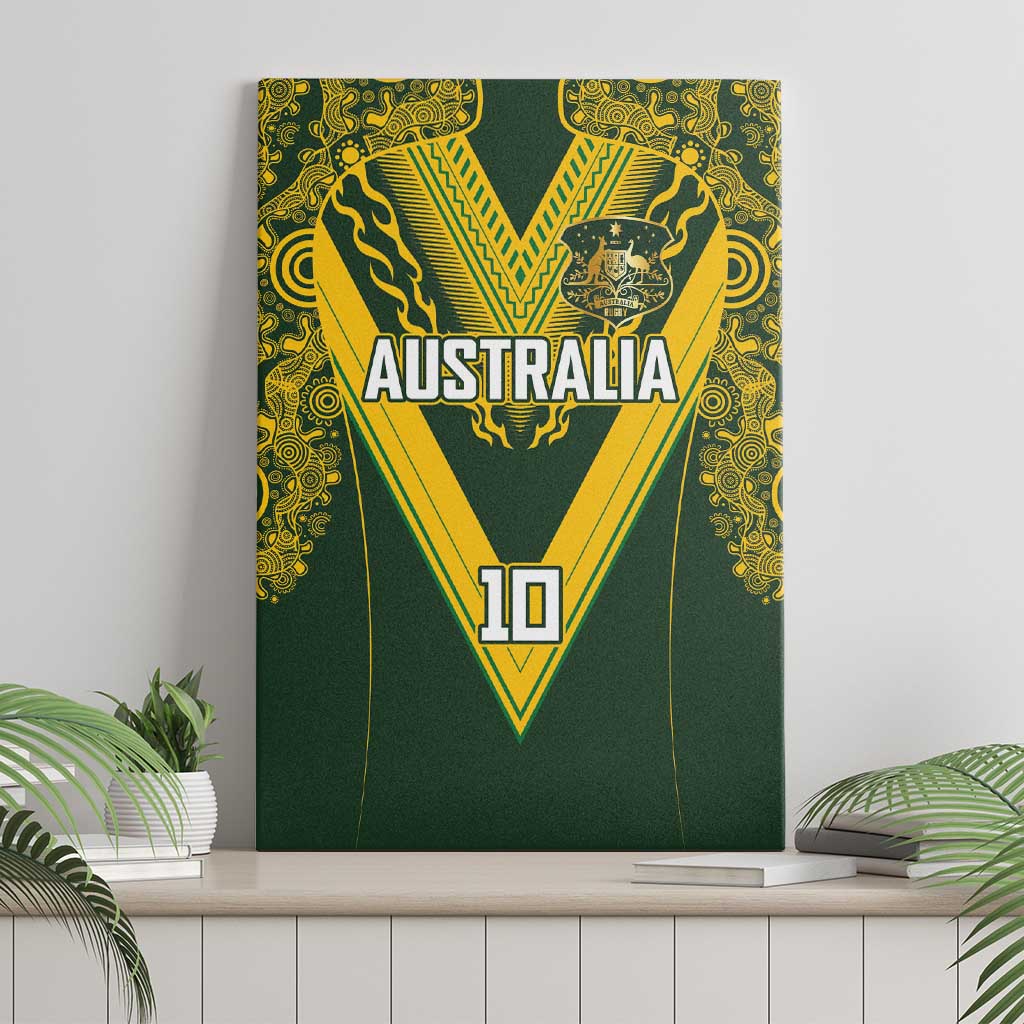 Australia Rugby Custom Canvas Wall Art Aboriginal Art Sporty Style - Aussie Hoodie