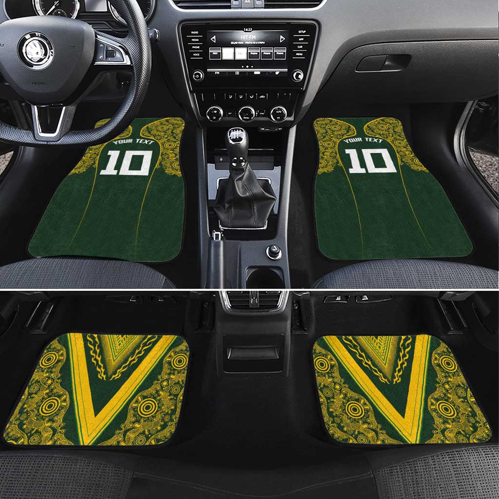 Australia Rugby Custom Car Mats Aboriginal Art Sporty Style - Aussie Hoodie