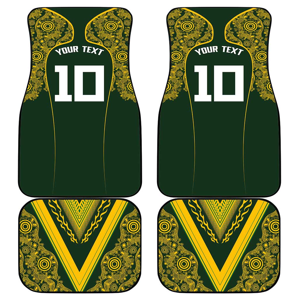 Australia Rugby Custom Car Mats Aboriginal Art Sporty Style - Aussie Hoodie