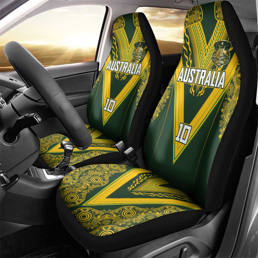 Australia Rugby Custom Car Seat Cover Aboriginal Art Sporty Style - Aussie Hoodie
