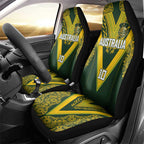 Australia Rugby Custom Car Seat Cover Aboriginal Art Sporty Style - Aussie Hoodie