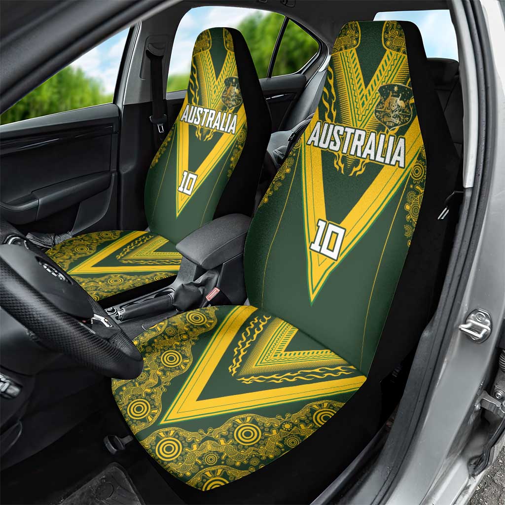 Australia Rugby Custom Car Seat Cover Aboriginal Art Sporty Style - Aussie Hoodie