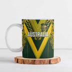 Australia Rugby Custom Ceramic Mug Aboriginal Art Sporty Style - Aussie Hoodie
