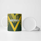 Australia Rugby Custom Ceramic Mug Aboriginal Art Sporty Style - Aussie Hoodie