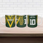 Australia Rugby Custom Ceramic Mug Aboriginal Art Sporty Style - Aussie Hoodie