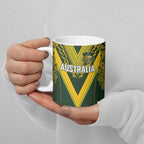 Australia Rugby Custom Ceramic Mug Aboriginal Art Sporty Style - Aussie Hoodie