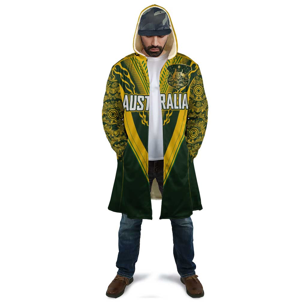 Australia Rugby Custom Cloak Aboriginal Art Sporty Style - Aussie Hoodie
