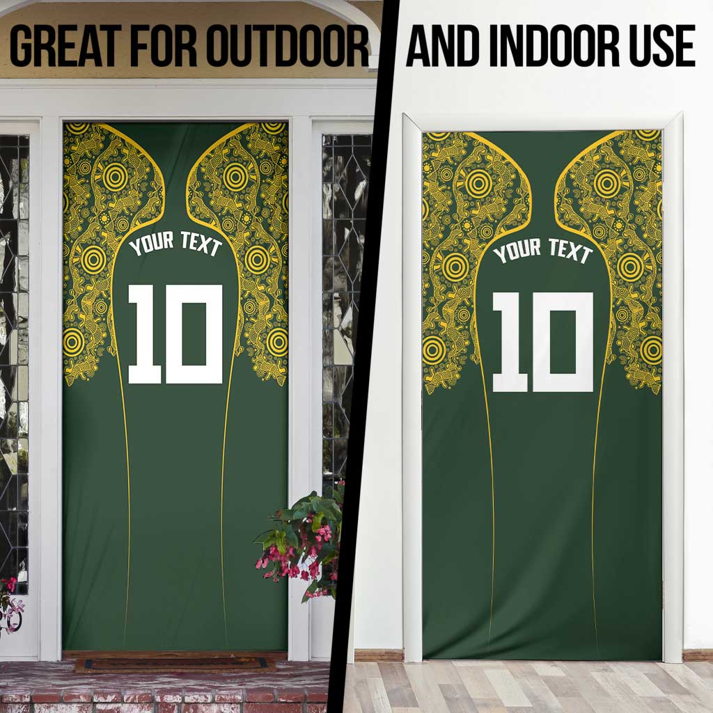 Australia Rugby Custom Door Cover Aboriginal Art Sporty Style - Aussie Hoodie