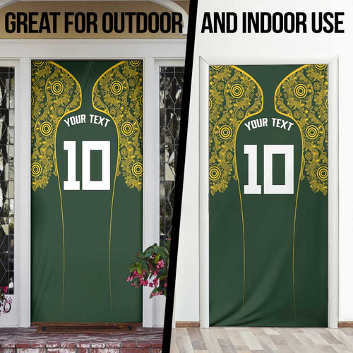 Australia Rugby Custom Door Cover Aboriginal Art Sporty Style - Aussie Hoodie