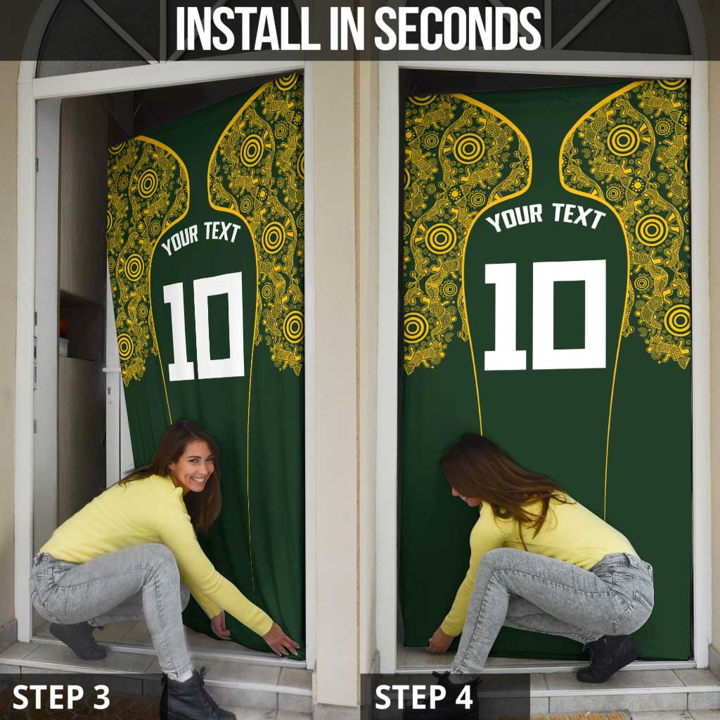 Australia Rugby Custom Door Cover Aboriginal Art Sporty Style - Aussie Hoodie