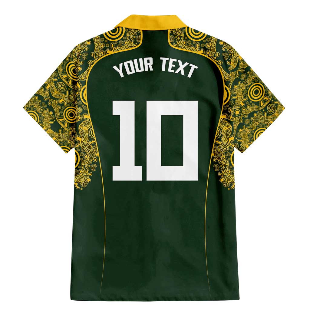 Australia Rugby Custom Family Matching Mermaid Dress and Hawaiian Shirt Aboriginal Art Sporty Style - Aussie Hoodie