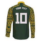 Australia Rugby Custom Family Matching Mermaid Dress and Hawaiian Shirt Aboriginal Art Sporty Style - Aussie Hoodie