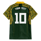 Australia Rugby Custom Family Matching Off Shoulder Maxi Dress and Hawaiian Shirt Aboriginal Art Sporty Style - Aussie Hoodie