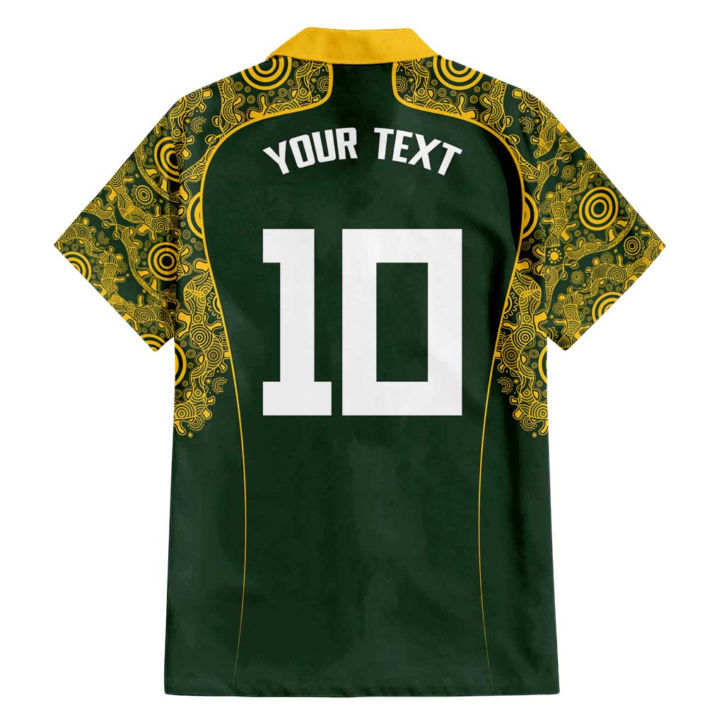 Australia Rugby Custom Family Matching Summer Maxi Dress and Hawaiian Shirt Aboriginal Art Sporty Style - Aussie Hoodie