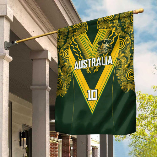 Australia Rugby Custom Garden Flag Aboriginal Art Sporty Style - Aussie Hoodie